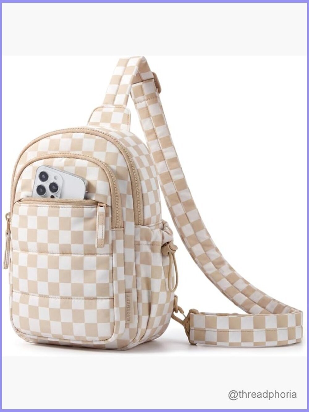 Puffer Crossbody Sling Bag RFID Blocking Water Resistant Travel Hiking Hobo